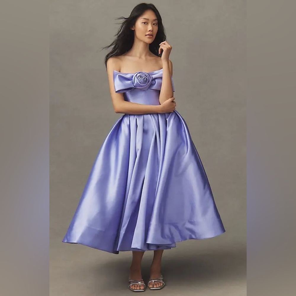 Hutch Siriana Strapless Bow-Tie Midi Dress Anthropologie